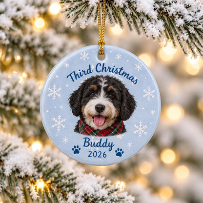 Custom Photo First Christmas Ceramic Ornament, Personalized Christmas Keepsake Gift For Family 686377 WFD