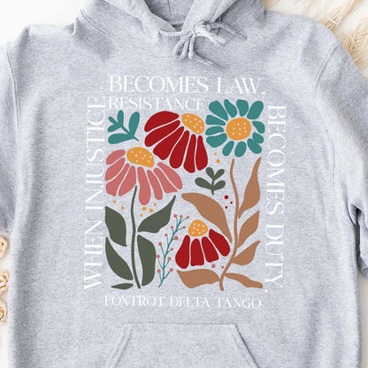 When Injustice Becomes Law Shirt – Subtle 8647 Anti Trump FDT Foxtrot Delta Tee, Funny Anti MAGA, Political Protest Dark Shirt 682205