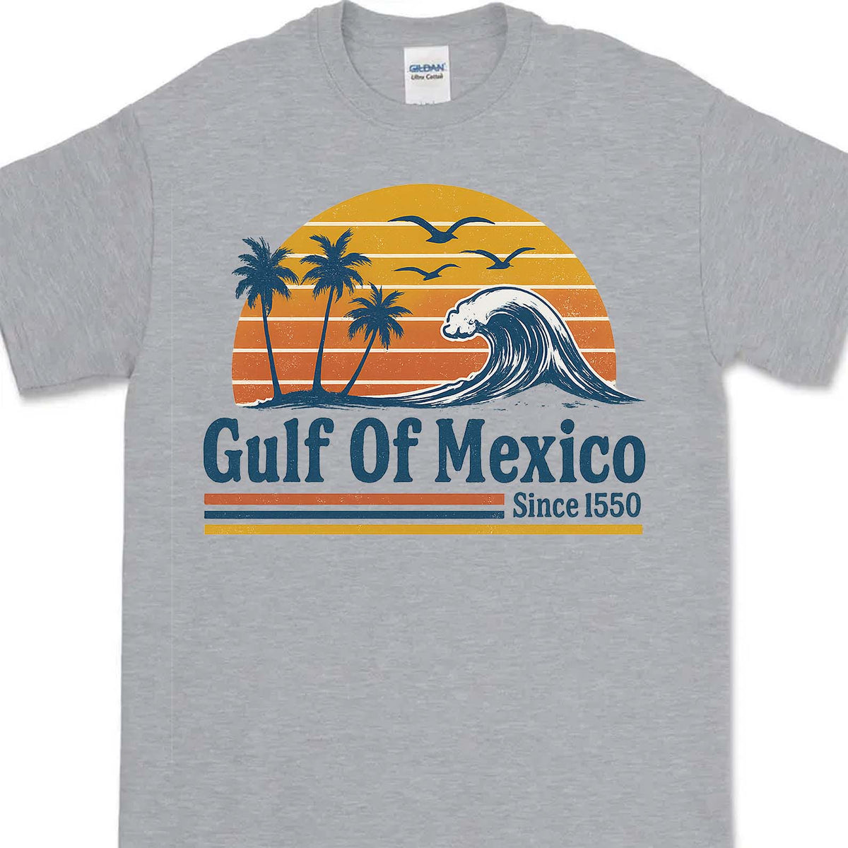 Retro Sunset Gulf Of Mexico Since 1550 Shirt, Mexico Beach Shirt, Anti Gulf Of America Shirt, Political Tee, 8647 Anti Trump 682172