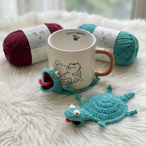 Handmade Crochet Animal Coaster, Funny Cute Mug Rug, Unique Coffee Cup Mat, Housewarming Gift 686881 WFD