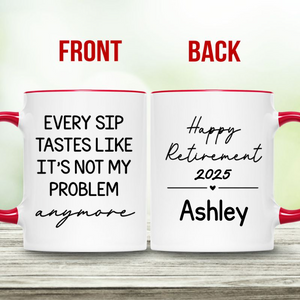 Personalized Retirement Coffee Mug, Custom Retirement Gift For Boss Coworker, Happy Retirement White Mug Accent Mug 683199