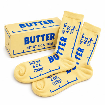 Butter Socks, Funny Food Butter Box Crew Socks, Unique Gift for Chefs & Food Lovers 686432 WFD