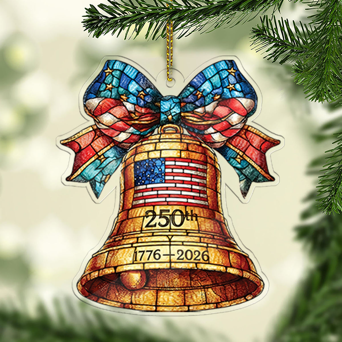 250 Years of the USA Acrylic Ornament | 1776–2026 Liberty Bell Ornament for Christmas Decor 683252