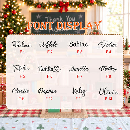 Personalized Teacher Christmas Tote Bag, Custom Name Jute Gift Bag, Christmas Teacher Appreciation Gift 686758 WFD