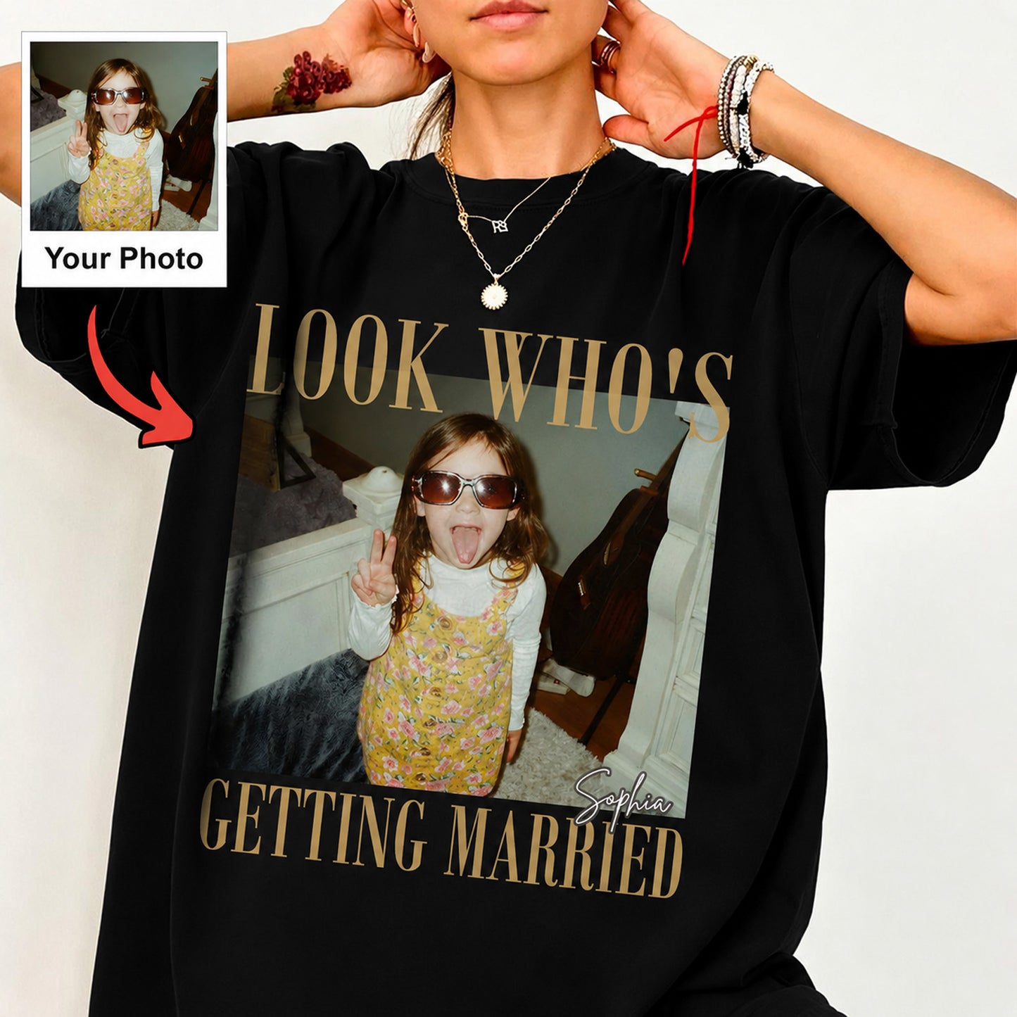 Custom Photo Look Who's Getting Married Shirt, Personalized Bride Tee, Bachelorette Party Gift 685637