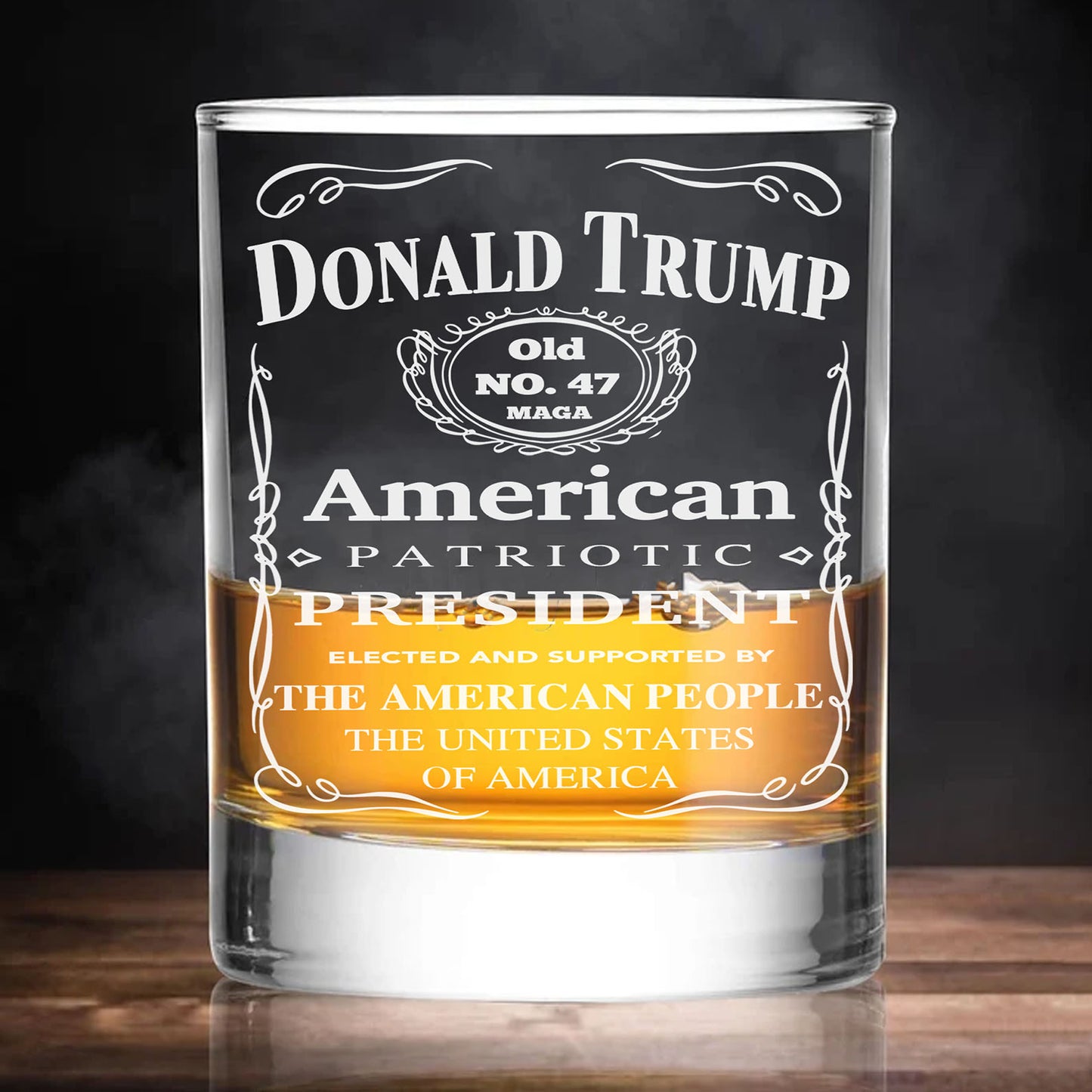 Donald Trump 47 American Patriotic Whiskey Glass | MAGA Whiskey Glass for Whiskey Lovers 684030 – GOP