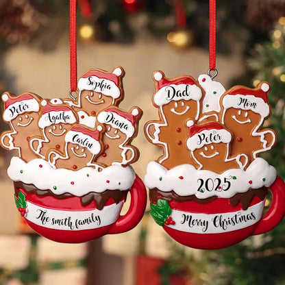 Personalized Family Gingerbread 3D Relief White Acrylic Ornament, Custom Names Christmas Gift 685946 WFD
