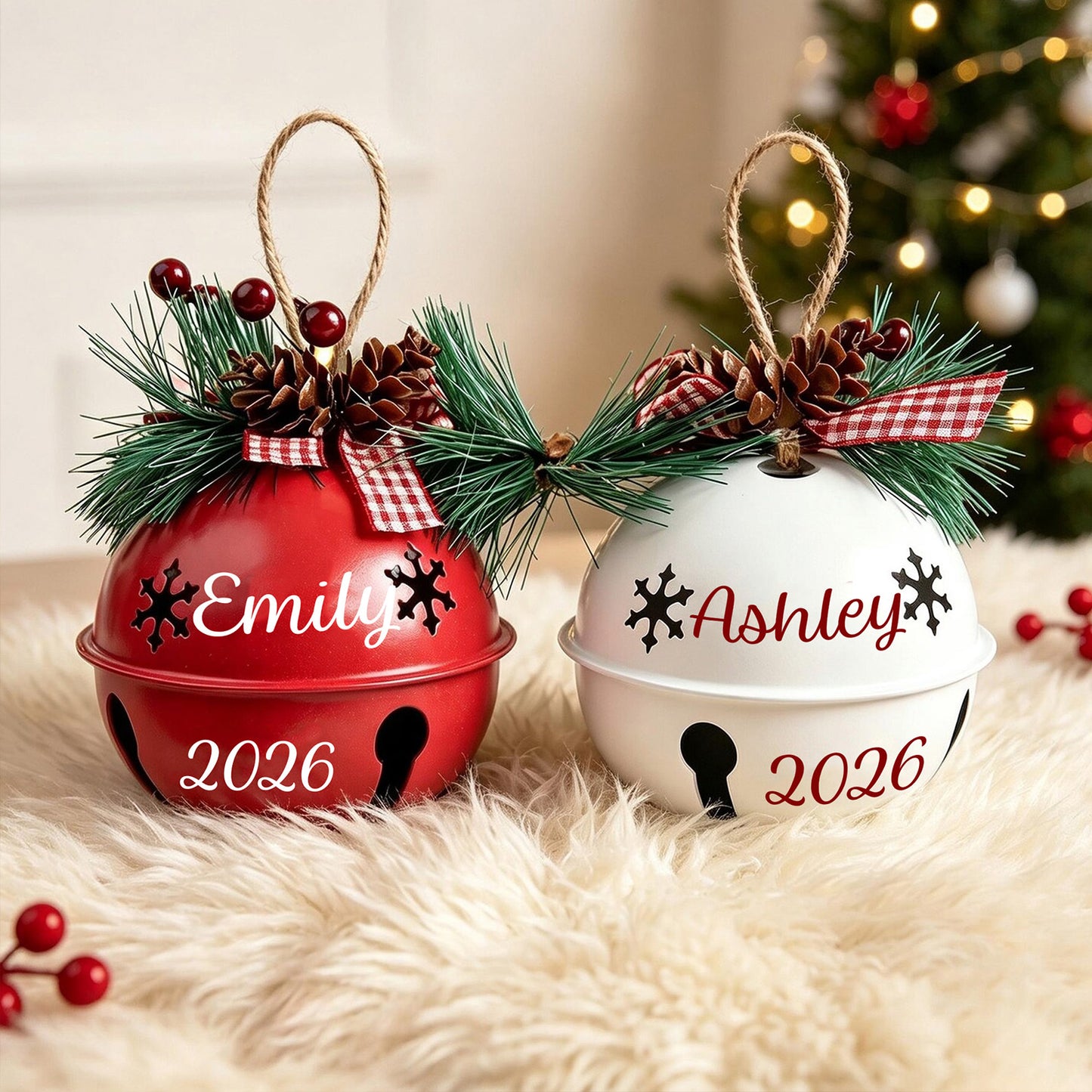 Personalized Christmas Jingle Bell Ornament, Custom Name 2026 Holiday Tree Decoration, Family Christmas Gift 685899