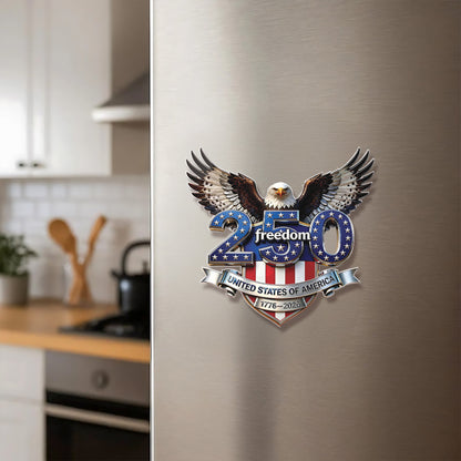 USA 250 Years Anniversary Fridge Magnet, Freedom Eagle 1776–2026 Magnet, Patriotic 4th of July Magnet 684125