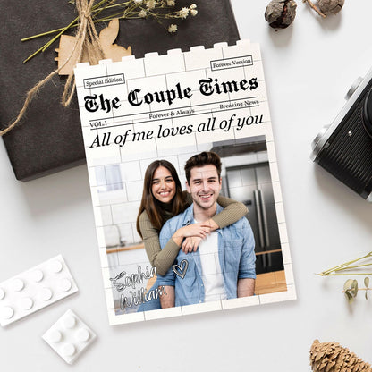Custom Photo Building Brick Blocks for Couple, Personalized Anniversary Keepsake, Gift for Couple 685972