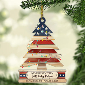 Personalized Military Acrylic Ornament | Folded Flag Memorial Ornament | Military Christmas Ornament 683489