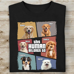 This Human Belongs To Dog Cat Shirt | Personalized Custom Photo Dog Cat Pet Shirt 683456