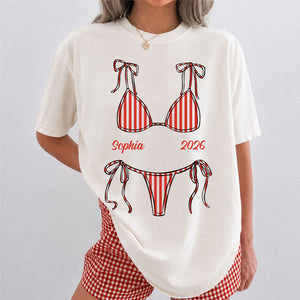 Personalized Summer Bikini Comfort Colors Shirt, Custom Girls Trip Beach Vacation Tee, Bachelorette Shirt 685555