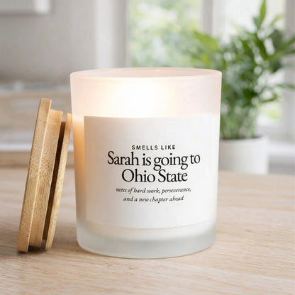 Personalized College Acceptance Candle Gift, Custom Graduation Gift, Going to College High School Grad Gift 684826