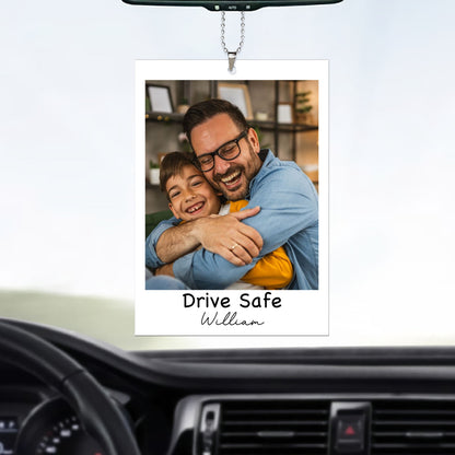 Custom Photo Hanging Car Ornament | Personalized Polaroid Image Car Decor | Gift for Dad Husband 684345