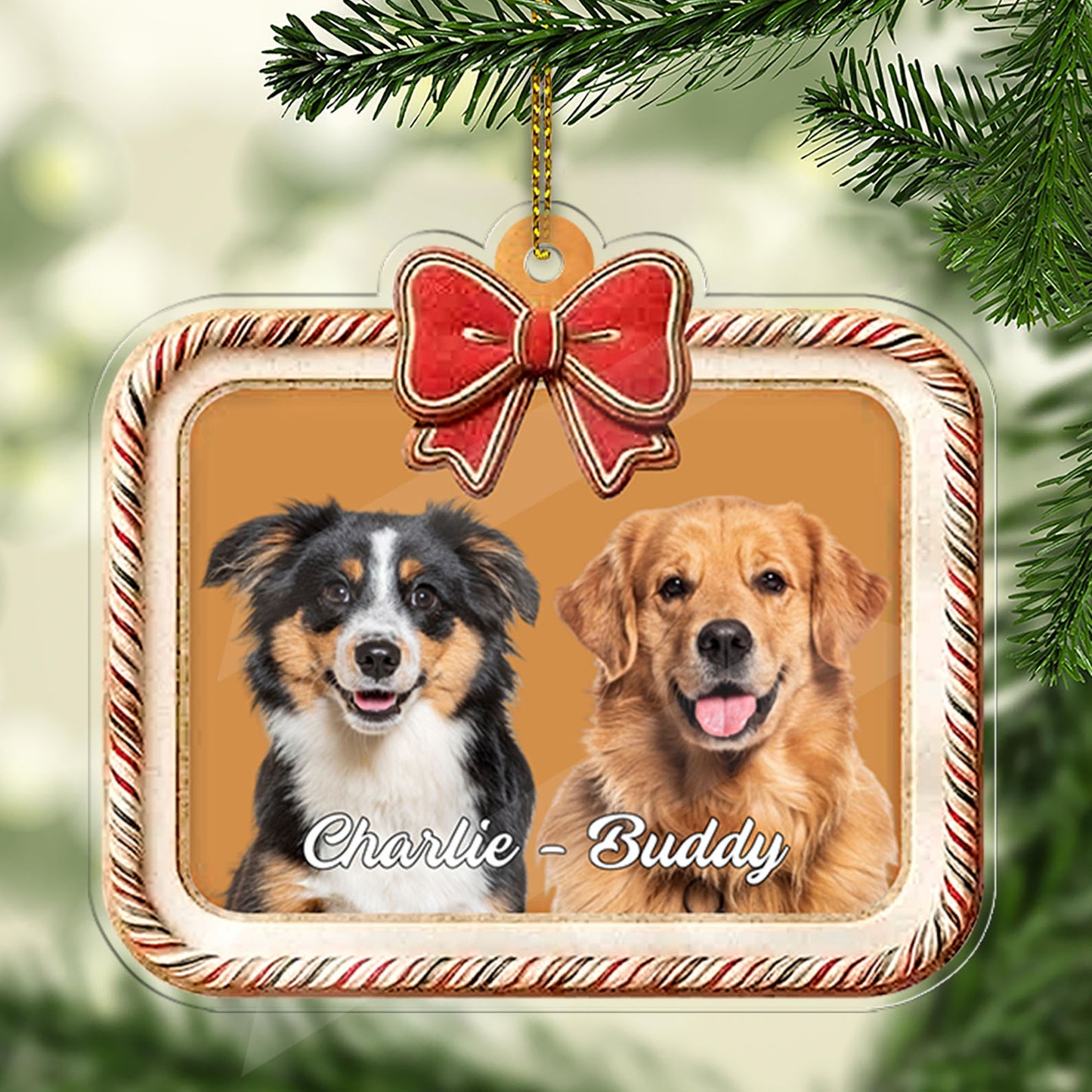 Personalized Dog Photo Acrylic Ornament | Custom Name Dog Cat Pet Photo Christmas Ornament 683590