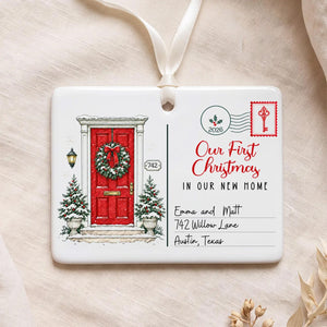 First Christmas in Our New Home Ceramic Ornament 2026, Personalized Name & Address Christmas Ornament 686777 WFD