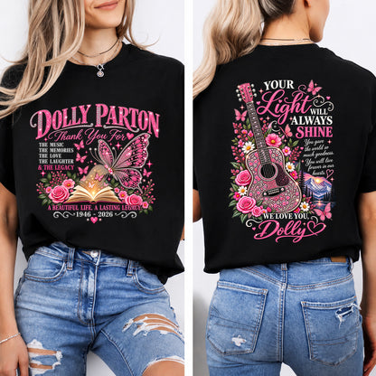 Dolly Parton Memorial Front & Back Shirt, 1946–2026 Country Music Tribute Dark Shirt 686046