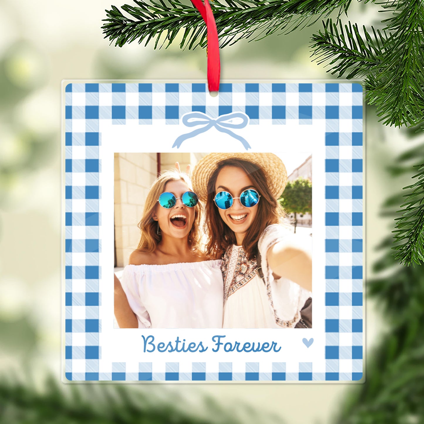 Personalized Best Friend Acrylic Ornament, Custom Photo Bestie Ornament, Friendship Christmas Gift 686017