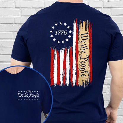 250 Years We The People 1776 Pocket & Back Shirt, Patriotic US Flag Tee, Independence Day 4th of July Shirt 684756