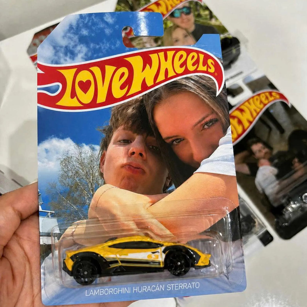Personalized Love Wheels Hot Wheels Packaging, Custom Couple Photo Toy Car Display 686791 WFD