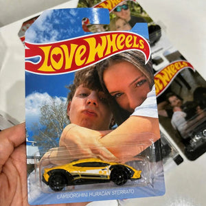 Personalized Love Wheels Hot Wheels Packaging, Custom Couple Photo Toy Car Display 686791 WFD