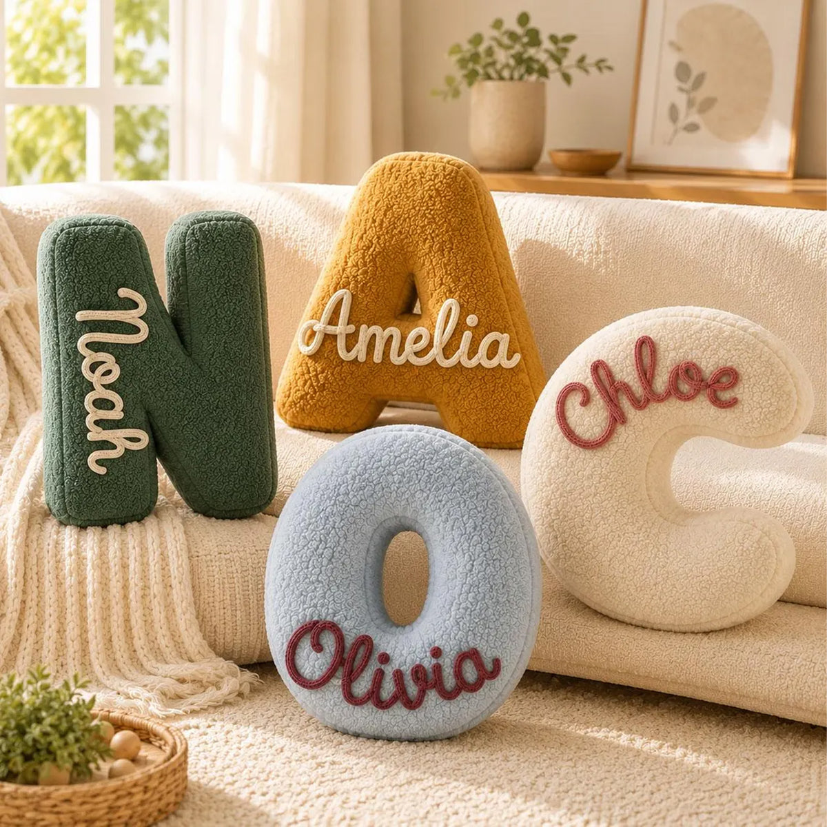 Personalized Letter Pillow, Custom Name Alphabet Cushion, Kids Nursery Room Decor, Birthday Gift 686352 WFD