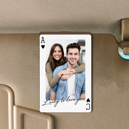 Custom Photo Couple Wooden Car Visor Clip, Drive Safe Gift for Boyfriend Husband 685984