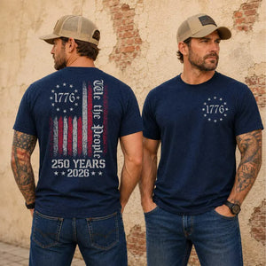 We The People 250 Years Pocket & Back Shirt, 1776–2026 Patriotic Flag Tee, Veteran 4th of July Gift 685275 WFD