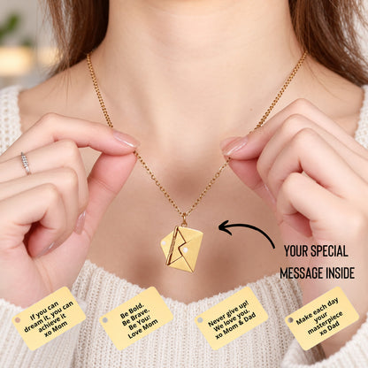 Custom Photo Love Letter Envelope Necklace, Personalized Hidden Message Necklace 686468 WFD