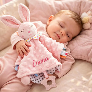 Personalized Baby Lovey Blanket, Embroidered Name Minky Dot Security Blanket, Sensory Baby Gift 686270 WFD