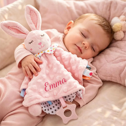 Personalized Baby Lovey Blanket, Embroidered Name Minky Dot Security Blanket, Sensory Baby Gift 686270 WFD