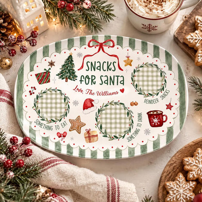 Personalized Cookies for Santa Plate, Custom Family Names Christmas Snack Platter, Family Christmas Gift 686896 WFD
