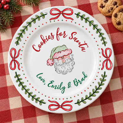 Personalized Cookies for Santa Ceramic Plate, Custom Names Christmas Eve Cookie Tray, Holiday Gift 686784 WFD
