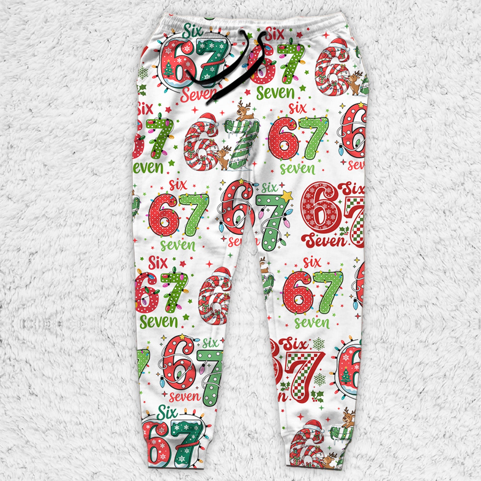 Christmas Six Seven Sweatpants | Funny 6 7 Meme Pajamas | Trending 6 7 Christmas Sweatpants 683652