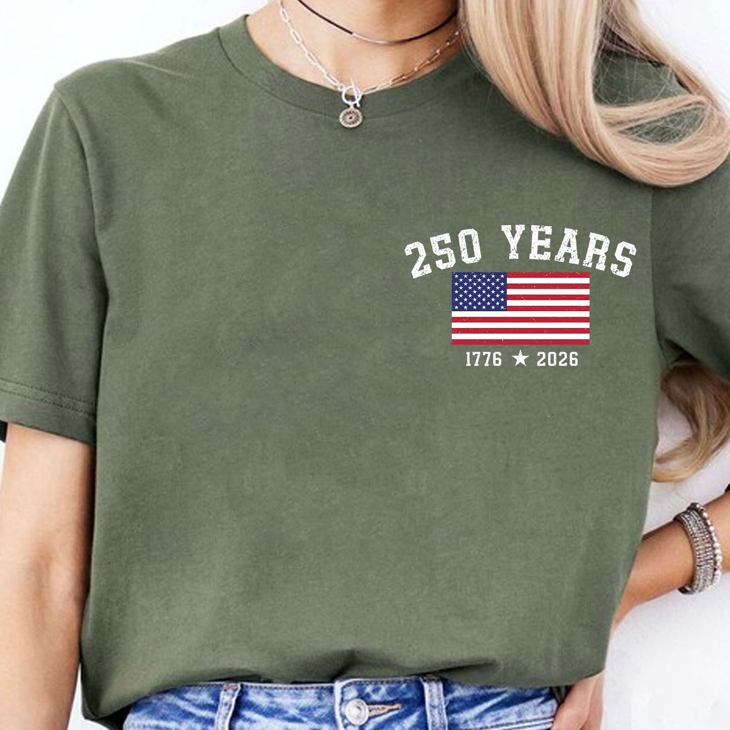 250 Years USA Pocket Shirt, America Flag Patriotic Tee, 1776–2026 Fourth of July Independence Day Shirt 685471
