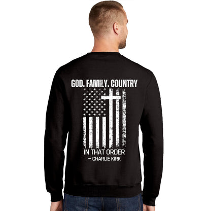 God Family Country Backside Shirt | Charlie Kirk Red Shirt | We Wear Red Charlie Kirk Birthday October 14 | Red Freedom Shirt 683065
