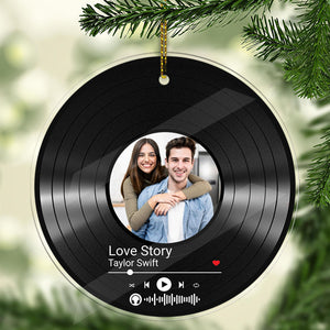 Custom Song Photo Acrylic Ornament | Couple Song Ornament | Photo Upload Christmas Ornament 683482