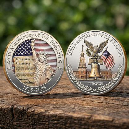 250 Years Anniversary of US Founding Coin | Patriotic Liberty Eagle 1776–2026 Commemorative Coin 684679