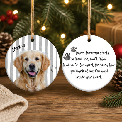 Personalized Pet Memorial Ceramic Ornament, Custom Photo Dog Cat Ornament, Pet Loss Gift 685930