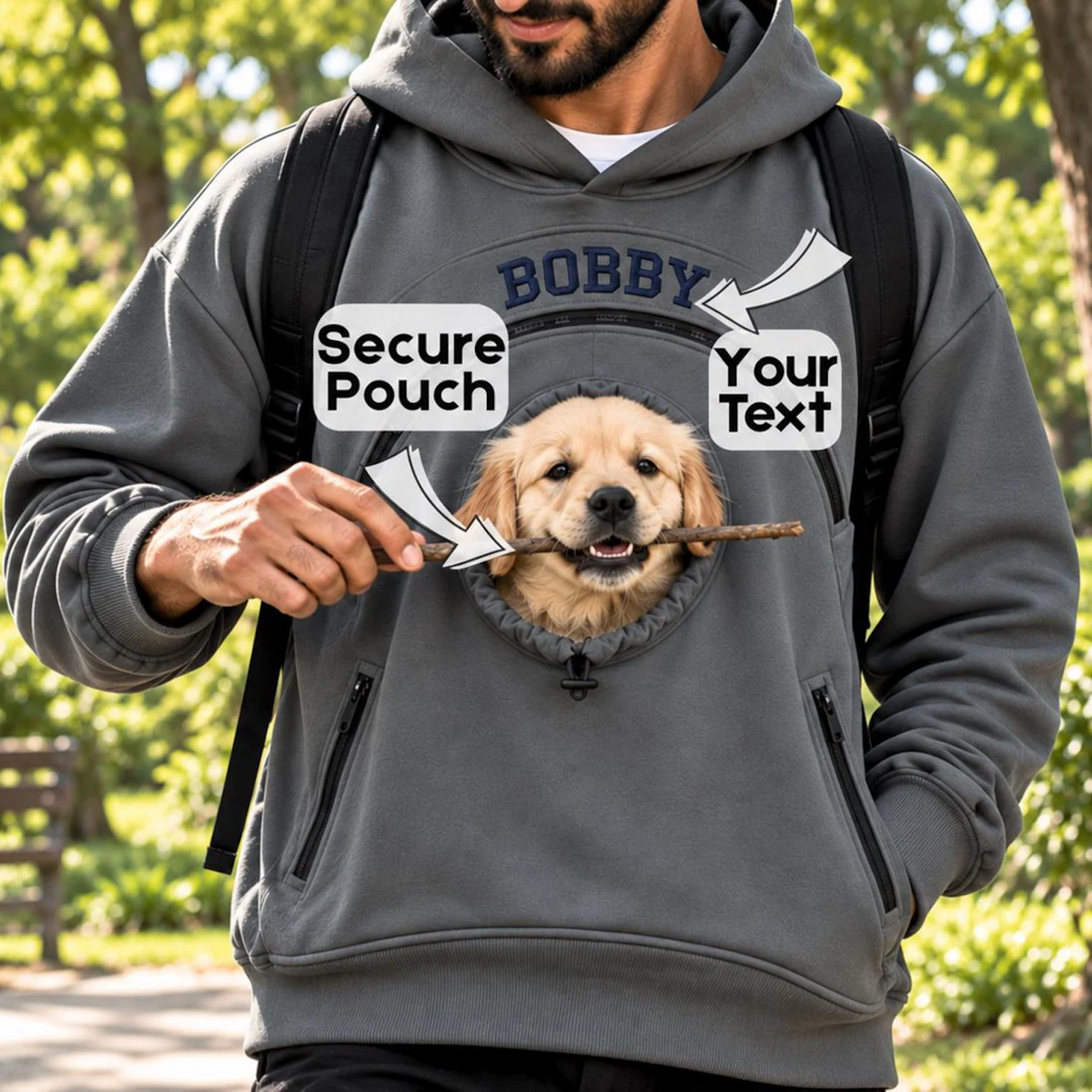 Personalized Pet Carrier Hoodie, Custom Embroidered Name Dog Cat Carrier Hoodie, Pet Lover Gift 686573 WFD