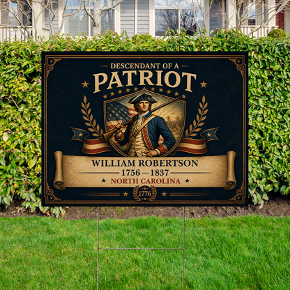 Personalized 250 Years Revolutionary War Patriot Yard Sign, Custom Descendant of a Patriot Garden Flag 685328