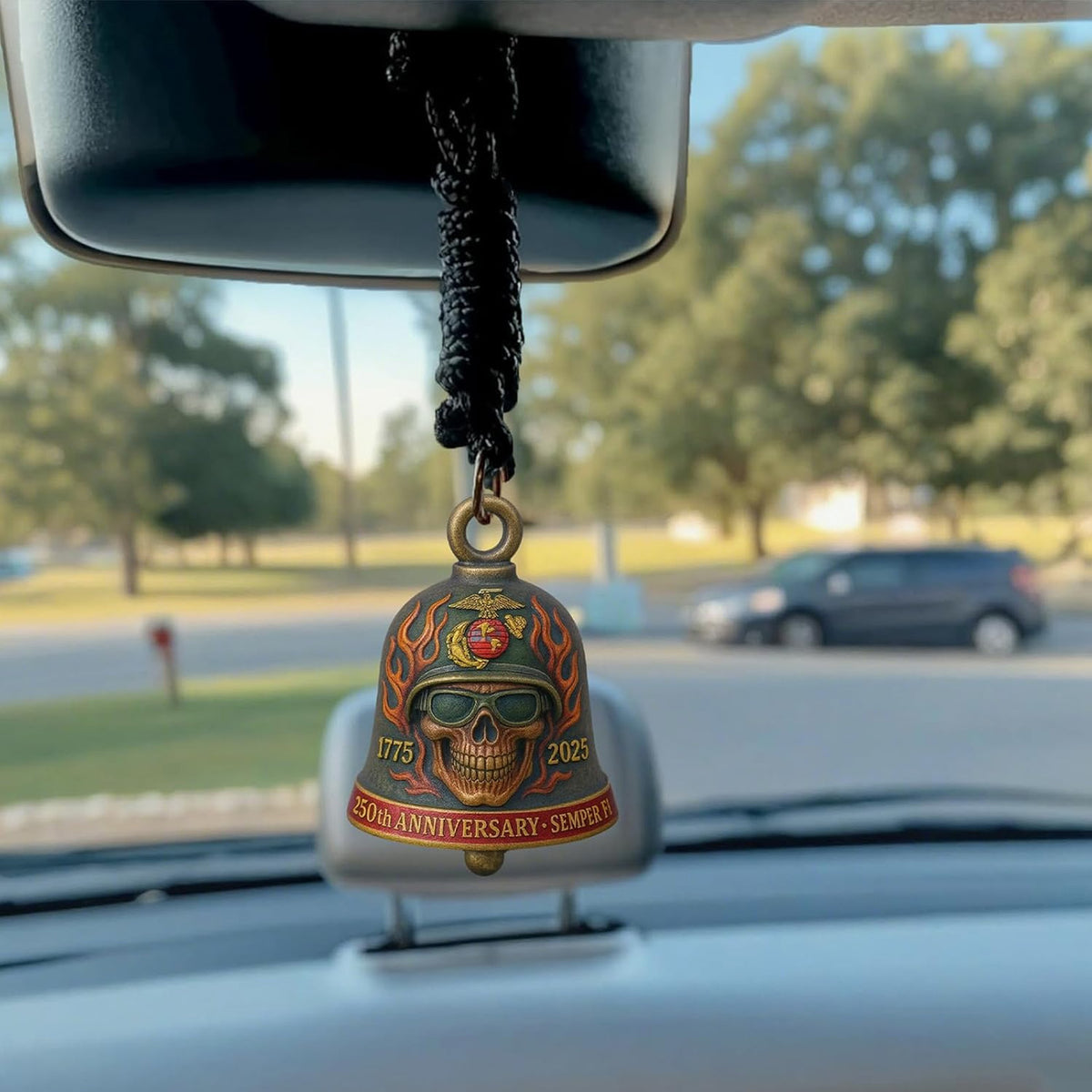 250 Years Anniversary Motorcycle Bell, Handmade Guardian Bell for Luck, Biker Keychain for Men 683720