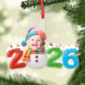 Custom Photo Baby First Christmas 2026 Acrylic Ornament, Personalized Baby Christmas Keepsake Gift 685769
