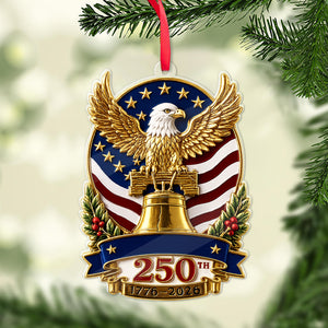 USA 250th Anniversary Acrylic Ornament, Patriotic Bald Eagle & Liberty Bell Christmas Ornament 685804