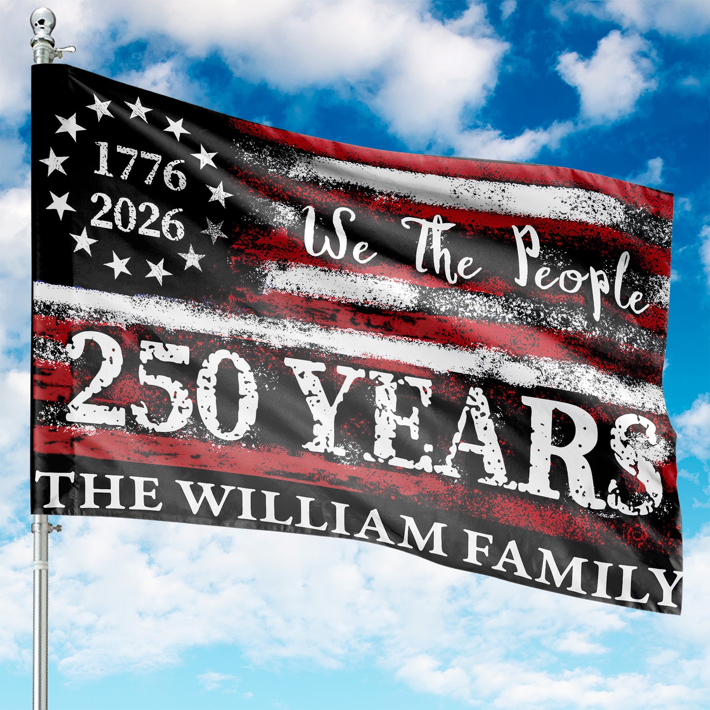 Custom Name 250 Years We The People 1776–2026 House Flag | Patriotic 4th of July House Flag 684359