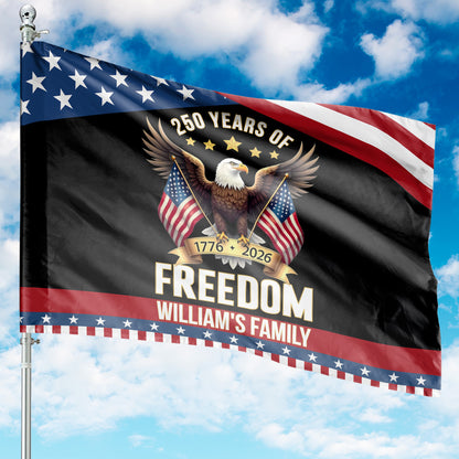 Personalized 250 Years of Freedom Flag | Happy 250th Birthday USA Flag | Patriotic 4th of July House Flag 684104