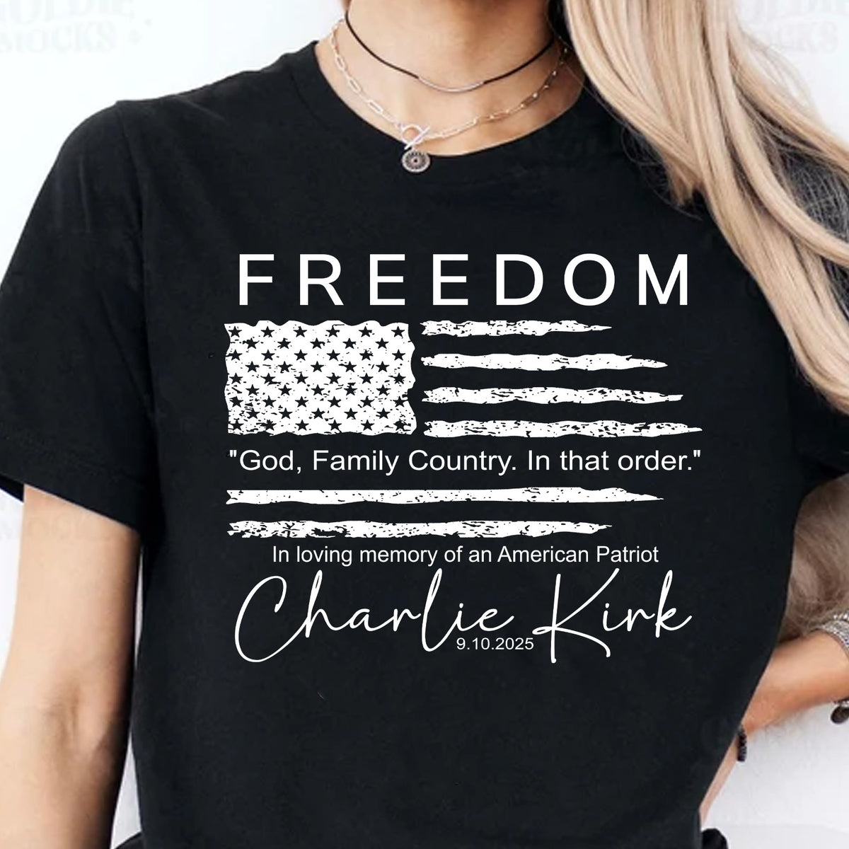 Freedom God Family Country Charlie Kirk Red Shirt | Red Freedom Shirt | We Wear Red Charlie Kirk Birthday October 14 Shirt 683231