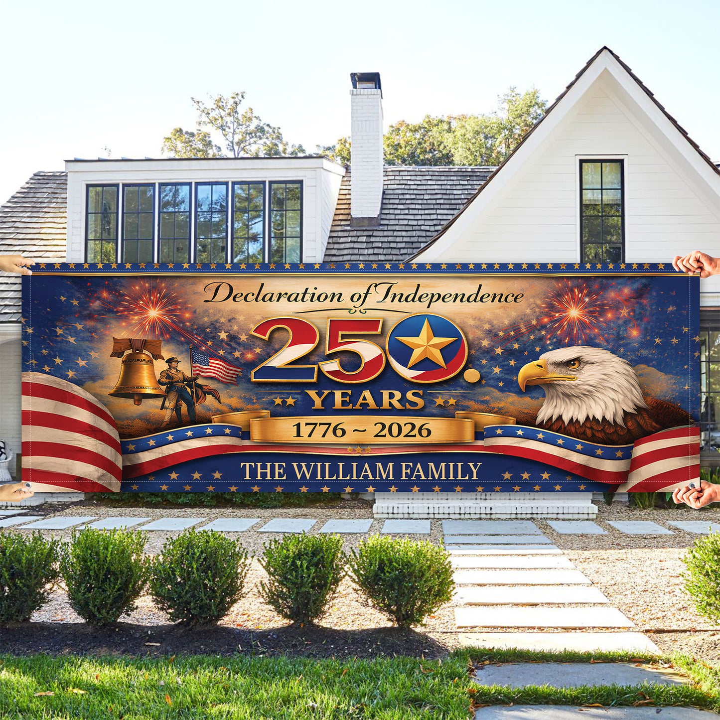 USA 250 Years Anniversary Banner Flag | Declaration of Independence Patriotic 1776–2026 Banner 684525