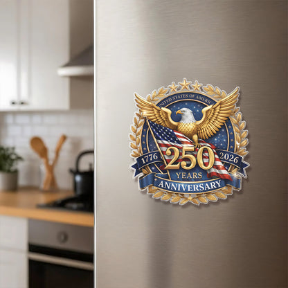 USA 250 Years Anniversary Fridge Magnet, 4th of July 1776–2026, Patriotic Eagle US Flag Fridge Magnet 684223